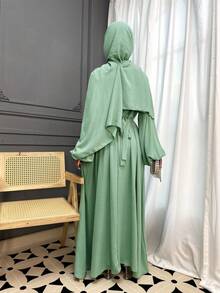 2 件套传统 Jalabeya 阿拉伯礼服套装，优雅的 Abaya 长袍，适合开斋节、休闲假日、家庭聚会、约会