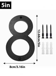 1 paquete 5/8/10pulgadas, números de casa para exteriores, número de habitación flotante moderno, para buzón de exterior, decoración de puerta de pared, garaje y puerta, negro recubierto, señalización de visibilidad para el 911 con kits Nail