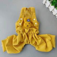 Spring/Autumn Cute Casual Pet Dog/Cat Lantern Suspender Pants, Suitable For Small Dogs Like Teddy, Pomeranian, Poodle - Pink - View 3