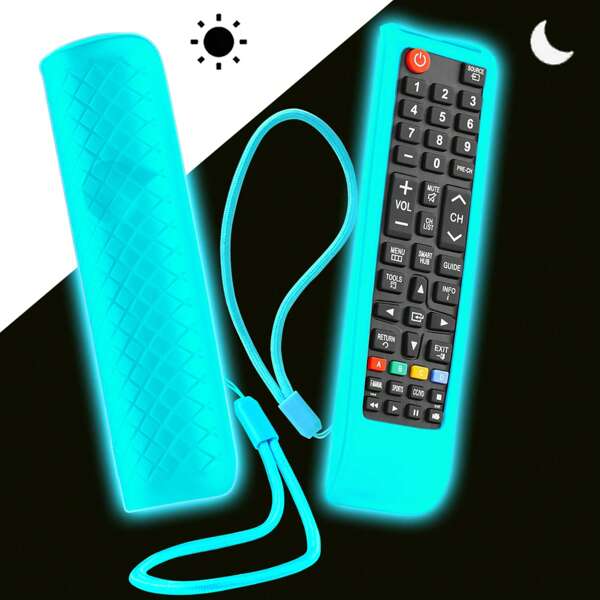1PC Protective Case For Smart TV Remote Control, Fits BN59-01199F ,BN59-01301A, BN59-01315A Model , Silicone Anti-Slip Cover Universal Replacement Sleeve Skin With Lanyard Glow In The Dark,With Multiple Colors