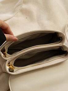 2025 Geantă de mână cu umăr în formă de bloc de culoare, geantă de tote pătrată mică și versatilă, geantă ocazională pentru cumpărături la subrat