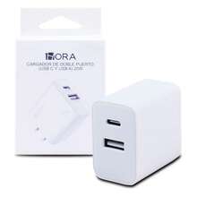 20w 2-In-1 Fast Charger Dual Output USB-C & USB Port 1 Hour - Clear - View 1