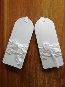 1 Pair Bridal Wedding Gloves, Bride Lace Embroidered & Rhinestone Decorative Open Finger Gloves