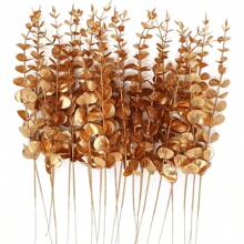1/5/10/30/70PCS Artificial Plastic Plants Eucalyptus Leaves Birthday Party Decoration Wedding Flower Basket Bride Holding Flowers Home Decoration Dining Room Bedroom Windowsill Vase Decoration New Year Decoration Outdoor Garden Start Of School Season/Mother's Day Gifts