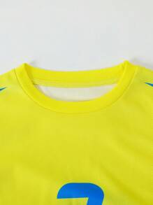 2pcs Customized Sports Training Quick-Dry Jersey & Shorts Set, Size 7, Ronaldo Design, Suitable For Football, Sports, Casual Wear, Personalized Name Customization