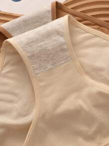 4 pièces Culottes sans couture taille moyenne, Couleur Maillard, Sous-vêtements pour femmes. Rehaussement des fesses, Haute élasticité, Confort et respirabilité. Lingerie pour femmes, Gaine ventre plat