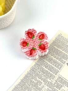 1pc/6pcs Five-Petal Strawberry Flower Hair Clips, Suitable For Women's Daily, Casual, Party, Commuting, Vacation - Hair Accessories, The Best Gift Choice For Celebrating Holidays, Birthdays, Anniversaries Or Graduations For Girlfriends, Mothers