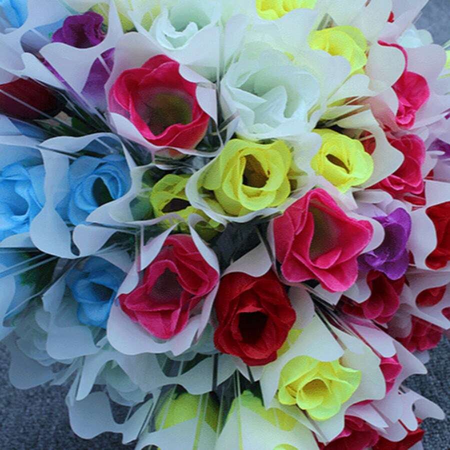 1pc Artificial Plastic Rose Flower, Gift Decoration - Multicolor - View 1