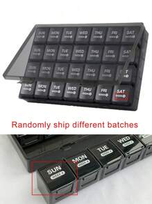 Monatlicher Pillenorganizer 28-Tage Pillendose, nach Woche organisierte Medikamentenorganisation, große 4-Wochen Pillenbox mit staubdichtem Gehäuse für Fischöle, Vitamine, Nahrungsergänzungsmittel