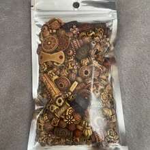 25 克/0.88 盎司复古仿木风格混合亚克力珠大孔各种形状适合 DIY 珠宝制作和手工制作 - 混色 - 查看 9