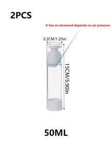 1 件/2 件旅行装可重复填充挤压乳液瓶 - 防漏 TSA 认证飞机真空泵乳液容器，适用于护肤品、洗漱用品和化妆品等。高级旅行配件套装（露营、健身房、度假）家居浴室装饰秋季装饰返校