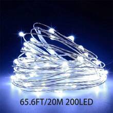 1 pièce 50/100/200/300 LED Guirlande solaire de fées d'extérieur, 8 modes de fil de cuivre LED, guirlande lumineuse de décoration de jardin pour fête