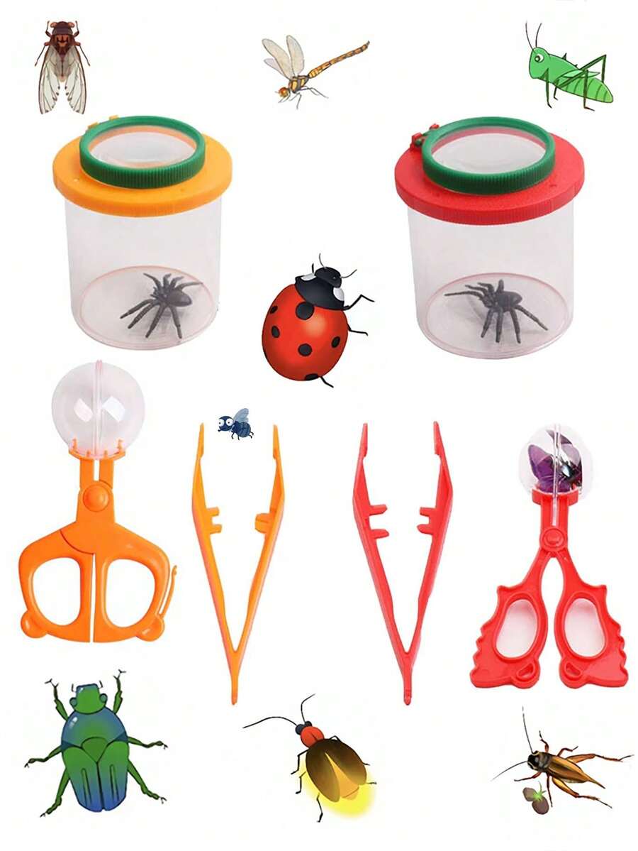 Utomhusäventyr Förstoringsglas Insect Observation Box, pedagogisk Insect Flip Cover Observation Cup - Multifärgad - Visa 1