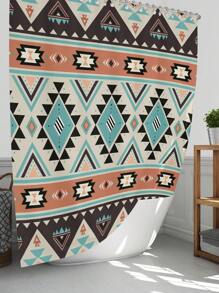 1pc/4pcs Boho Style Bathroom Decor Set: Waterproof Shower Curtain With 12 Hooks, Non-Slip Bath Mat, U-Shaped Toilet Mat, And Round Toilet Seat Cover, Multi-Functional Bathroom Accessory Set Back To School