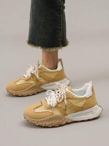 Neue Rundkappen-Schuhe mit komfortabler dicker Sohle und rutschfester Sohle, geeignet für Laufen, Sport und tägliche Anlässe in allen Jahreszeiten