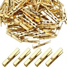 20 Pieces/50 Pieces/100 Pieces Golden Love Plastic Clothing Photos Paper Clips Mini Clothing Clips Postcards Home Wedding Valentine's Day Decorations