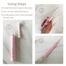 1 件粉色电动牙刷，8 个可更换刷头，1 个壁挂支架，1 个防尘罩，IPX7 防水，5 种清洁模式，电池寿命长，USB 充电成人电动牙刷 - 珊瑚粉 - 查看 7