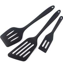 ‌3pcs Kitchen Silicone Spatula Set - Non-Stick Cookware Tools With Slotted Turner & Baking Spatulas (/Heat Resistant/Omelette Brownie) - Multicolor - View 7