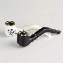 3pcs Mini Blue & White Smoking Pipes - Fashionable Plastic Filter, Suitable For Men's Fashion Accessories, Lightweight Design, Great For Casual Or Creative Smoking Set, Smokers Accessories
