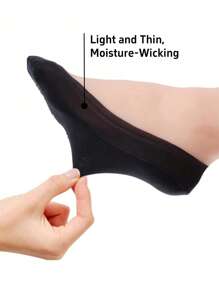 3 Pairs Women's Black Thin &Light Nylon Invisible Socks, Liner Socks, No Show Socks, Anti-Slip, Suitable For Business, Casual Wear And Various Shoes, Such As Flat Shoes, High Heels, Penny Shoes And Sneakers, Great For Work, Shopping, Walking, Parties And Daily Wear At Home.