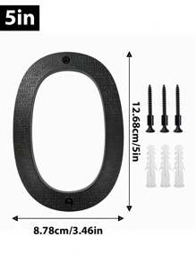 1 paquete 5/8/10pulgadas, números de casa para exteriores, número de habitación flotante moderno, para buzón de exterior, decoración de puerta de pared, garaje y puerta, negro recubierto, señalización de visibilidad para el 911 con kits Nail