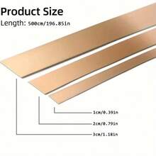 5m Cenefa decorativa moderna de acero inoxidable para pared y techo - Material de bobina pulido espejo contemporáneo, adecuado para la decoración de la sala de estar - Dorado - Ver 5