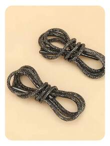 1 Pair/2 Pcs 120cm Long Rhinestone Shining Elegant High-End Minimalist Shoelaces, Suitable For Sneakers, Boots And Other Clothing Decor, Casual Shoes,Gift Ideas - Multicolor - View 9