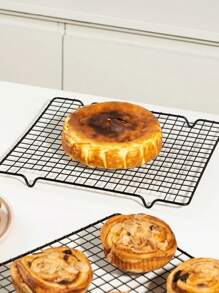 2pcs/1pc Baking Cake Cooling Rack For Restaurant Bread Cooling Rack Black Non-Stick Home Drying Net For Baking Kitchen Gadgets Kitchen Accessories