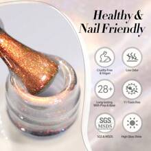 BORN PRETTY BORN PRETTY Esmalte de uñas en gel de 10ml con brillo aurora, ultra brillante, cromado, camaleónico, láser, que se retira con remojo, para arte de uñas UV