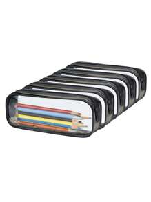 5-częściowy wodoodporny piórnik dla ucznia, gruba saszetka z PVC z zamkiem błyskawicznym, minimalistyczny pokrowiec z PVC na długopisy, przezroczysta plastikowa torba do przechowywania, wielofunkcyjna składana przezroczysta torba do przechowywania, torba do przechowywania artykułów papierniczych, torba na długopisy, torba do przechowywania kabli danych, torba do przechowywania biżuterii, przezroczysta torba na długopisy na egzaminy, przezroczysta torba z PVC do przechowywania pędzli kosmetycznych, łatwa w użyciu