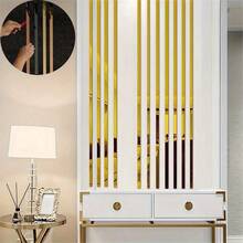 5m Cenefa decorativa moderna de acero inoxidable para pared y techo - Material de bobina pulido espejo contemporáneo, adecuado para la decoración de la sala de estar - Dorado - Ver 3