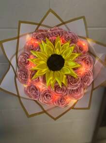 20 pièces Papier d'emballage floral avec bordure dorée, 57 cm x 57 cm Papier d'emballage étanche à fleurs pour fleuriste, bouquet, rose, artisanat DIY, Saint-Valentin, mariage, fête des mères, anniversaire (Plusieurs couleurs disponibles : noir, rose, blanc, violet, etc.)