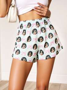 Women's Shorts With Personalized Photo/Portrait/Face Replacement Graphic, Lightweight Breathable Comfortable Fabric, Great Gift For Friends, Partners, Parties, Mother's Day, Christmas