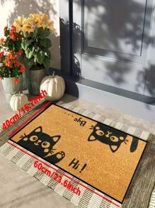 1 Stück neuer süßer Katzen-Muster Kleine Teppich - 100% Polyester, Maschinenwäsche, strapazierfähig, fleckabweisend, schnelltrocknend, geeignet für Innen-/Außenbereich Fußmatte, Heimdekoration, Schlafzimmer, Küche, Fotografie, Requisiten, Außendekoration, Urlaubsgeschenke, Teppich