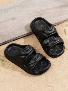 1 para dziecięcych letnich modnych, swobodnych sandałów EVA Outdoor Slip-On, oddychających, pustych, odpornych na zużycie, lekkich butów plażowych