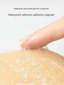 硅胶可调节胸罩贴片抽绳隐形提升聚拢胸罩透气粘合可重复使用胸垫胸罩适合派对和晚礼服 - 卡其色 - 查看 7