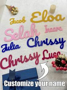 1 件，定制姓名，定制儿童婴儿亚克力姓名牌，适用于卧室和客厅，多种字体样式选项，个性化座位卡，婚礼铭牌，返校