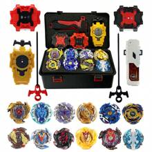 16 件/套经典金属爆裂摩擦战斗陀螺多人竞赛游戏配件工具箱（随机颜色工具箱：红色或黑色）