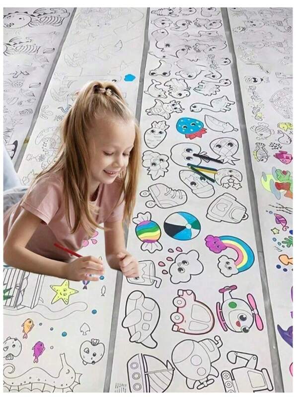300cm Children's Graffiti Painting Roll With Different Themes, Suitable For Boys And Girls Coloring And Drawing Over 3 Years Old Coloring Roll, Colouring, Frozen, Colouring, Halloween, Water Color, Colouring, Frozen, Stocking Fillers Kids, Colouring, Stocking Fillers Kids, Frozen, Frozen, Coloring,Kids Bean Bag,Rainbow,Kids Face Paint,Back To School