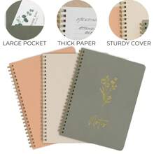 1 Stück ästhetisches Spiralheft, Frauen - Süßes kariertes College-Notizbuch/Heft mit großer Tasche und Futter in 8x5,8 Zoll - perfekt zum Organisieren für Arbeit oder Schule, Schulmaterialien, Rückkehr zur Schule