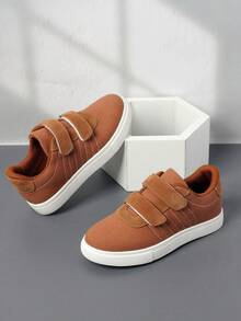 1 Pair Girls' Lace-Up Design Breathable And Comfortable Flat Shoes, Suitable For Back To School, Student, Spring & Autumn - Brown - View 4