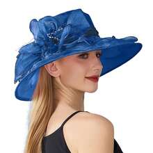 Kentucky 2025 Derby Hat For Women Ladies Organza Fascinator Easter Tea Party Bridal Church Sunday Sun Hat - Large Flower Organza - View 20