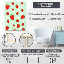 1pc Framed Canvas Poster Strawberry Wall Art Canvas Paintings Ideal Gift For Bedroom Living Room Corridor Wall Art Wall Decor Room Decoration Ready To Hang
