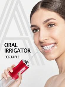 4合1口腔清潔電動沖牙器，USB充電式，3種模式與4個噴嘴，220ml容量，便攜式適用於居家、商務出差與旅行，手持式家庭護理套裝，適合送給男女的禮物 - 玫紅色 - 查看 2