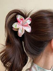 2pcs/Set Colorful ABS Plastic Flower Hair Clips, Beautiful & Versatile For Traveling, Shopping, All Seasons - Multicolor - View 5