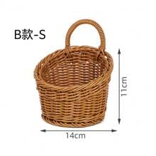 1/3 Stücke Wandaufhänge Korb Set, verschiedene Stile verfügbar, gewebte Plastik-Rattan-ähnliche an der Wand montierte Organizer Körbe, handgefertigte Hängecontainer für Küche, Ingwer Knoblauch Obst Blumen, Mehrzweck Aufbewahrungsregale, perfekt als Geschenk zu Weihnachten/Halloween