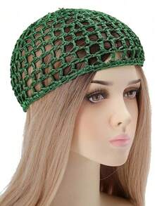 1/4 Pcs Handmade Crocheted Sleep Cap/Hat, Hair Net For Women, Suitable For Daily Washing Face, Makeup, Sleeping Hair Sleep Cap - Multicolor - View 15