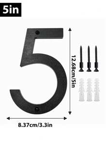 1 paquete 5/8/10pulgadas, números de casa para exteriores, número de habitación flotante moderno, para buzón de exterior, decoración de puerta de pared, garaje y puerta, negro recubierto, señalización de visibilidad para el 911 con kits Nail