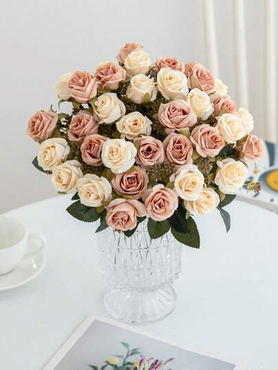 1/3/80PCS Artificial Flowers-Silk Rose, Fake Plants, Home, Dining Room, Living Room, Outdoor Garden Decoration,Mother's Day Gifts, Birthday Gifts, Graduation Season Gifts,Wedding Season, The Art Of Inserting Flowers, Photography Props, Autumn, Spring, Vase, Flower Wall, Flower Wreath, Bridal Bouquet, Wedding Decoration, DIY Flower Wreath Materials, Birthday Party Decoration Materials, Home Decoration Accessories, Valentine's Day.