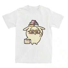 Chiikawas Anime Japan Cute Cartoon Y2K T-Shirt Japan Mniniso T-Shirts Vintage Tshirt Summer 100 Cotton Round Neck  Tee - 白色 - 查看 1